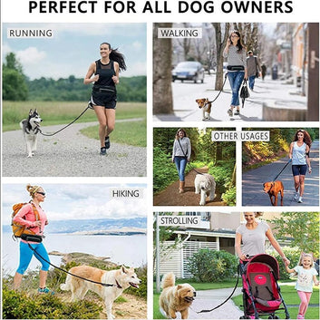 Hands-Free Dog Leash with Waist Belt